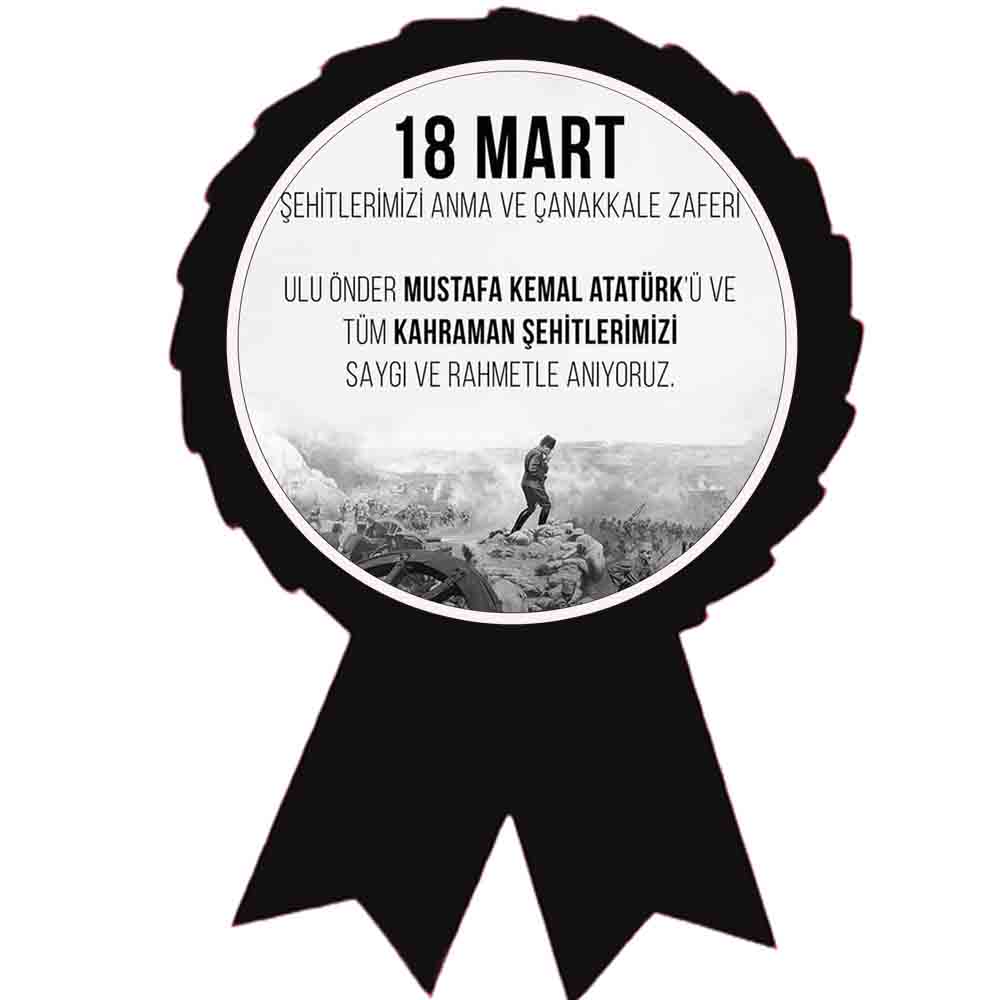 Kokart-18 Mart Çanakkale Zaferi ve Şehitleri Anma Günü Etiket Kokartı 4 Adet