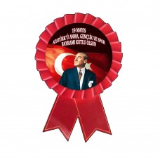 Kokart-19 Mayıs Atatürk'ü Anma, Gençlik ve Spor Bayramı Etiket Kokartı-4 Adet
