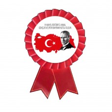 Kokart-19 Mayıs Atatürk'ü Anma, Gençlik ve Spor Bayramı Etiket Kokartı-4 Adet