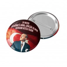 Rozet-19 Mayıs Atatürk'ü Anma, Gençlik ve Spor Bayramı Rozeti