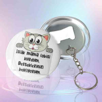 Islak Mama Lobisi Kedi Anahtarlık Açacak | Kedi Severler için Esprili Hediye