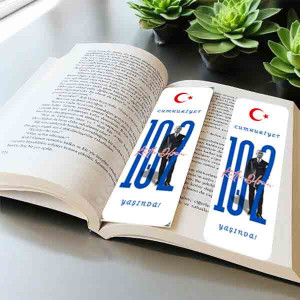 Cumhuriyet 102 Yaşında Kitap Ayracı | 29 Ekim Atatürk'lü Hediyelik Ayraç Cumhuriyet 102 Yaşında Kitap Ayracı | 29 Ekim Atatürk'lü Hediyelik Ayraç