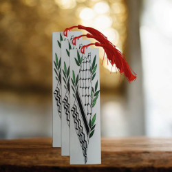 Sanatsal Filistin Kefiye, Zeytin Dalı ve Geri Dönüş Anahtarı Kitap Ayracı