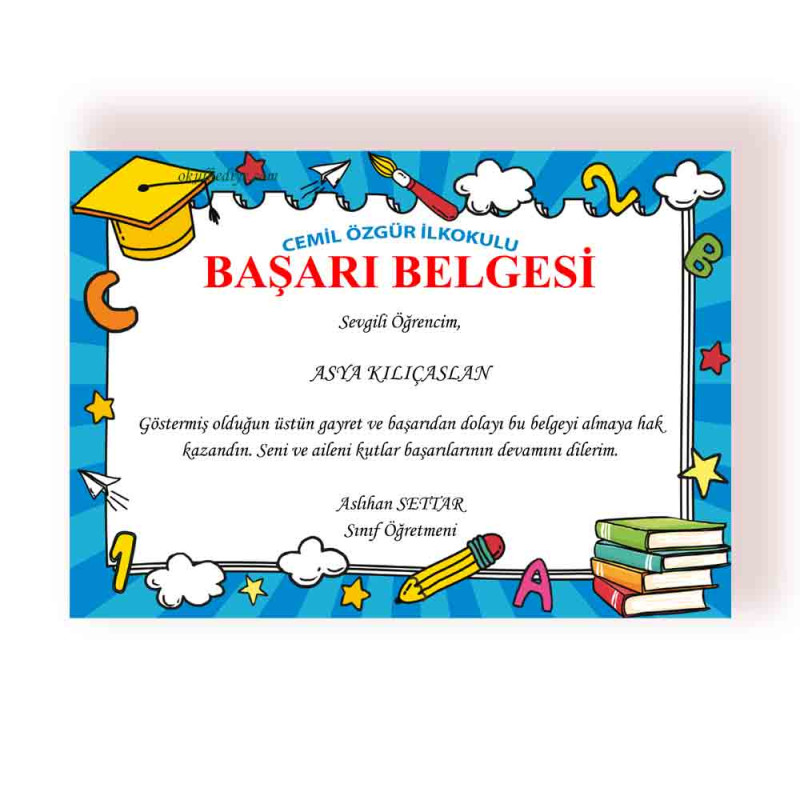 Başarı Belgesi | Eğitim ve Motivasyon İçin Özel Sertifika ogrenci-basari-belgesi-tesekkur-takdir