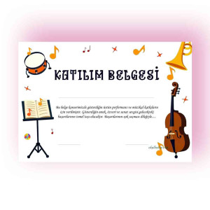 Müzik Konseri Katılım Belgesi - Çocuklar İçin Enstrüman Başarı Sertifikası Müzik Konseri Katılım Belgesi - Çocuklar İçin Enstrüman Başarı Sertifikası
