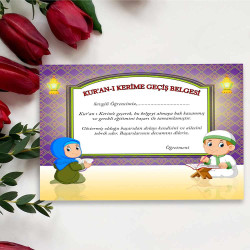 Artık Kur'an-ı Kerim Okuyorum Belgesi
