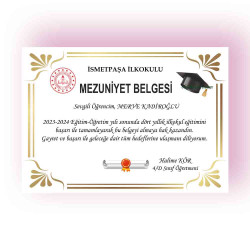 Mezuniyet Belgesi Kepli Beyaz