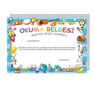 Artık Okuyorum Belgesi Renkli Artık Okuyorum Belgesi Renkli