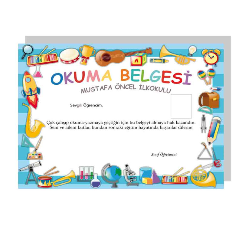 Artık Okuyorum Belgesi, öğrenciler için başarı belgesi, okuma ödülü  
