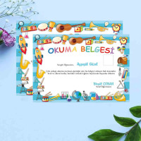 Resimli Artık Okuyorum Belgesi | Okuma Sertifikası ve Öğrenci Ödülü