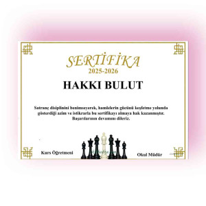 Kişiye Özel Satranç Başarı Sertifikası - Eğitim Yılı Tasarımı Kişiye Özel Satranç Başarı Sertifikası - Eğitim Yılı Tasarımı