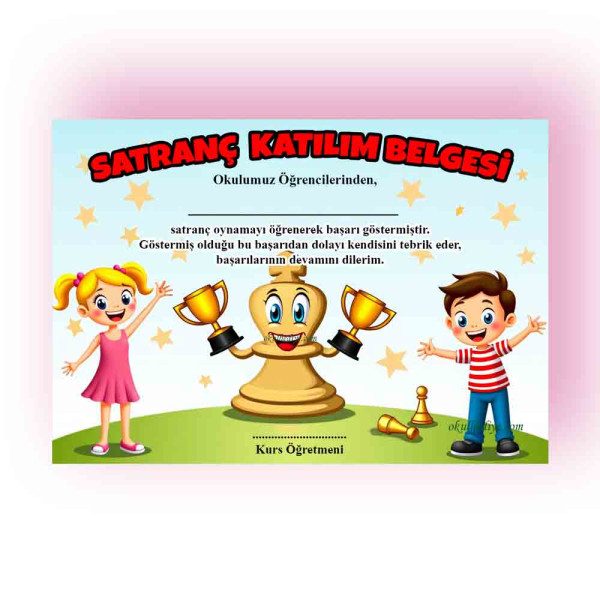 kupa-tutan-sah-figurli-ve-mutlu-cocuk-gorselli-renkli-satranc-katilim-belgesi-tasarimi