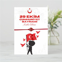 29 Ekim Cumhuriyet Bayramı Hediyelik Bileklikli Kart 