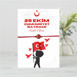 29 Ekim Cumhuriyet Bayramı Hediyelik Bileklikli Kart 