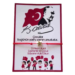 23 Nisan Hediyesi Yıldızlı Şans Bilekliği Kartı | Bayram Coşkusuna Anlamlı Dokunuş
