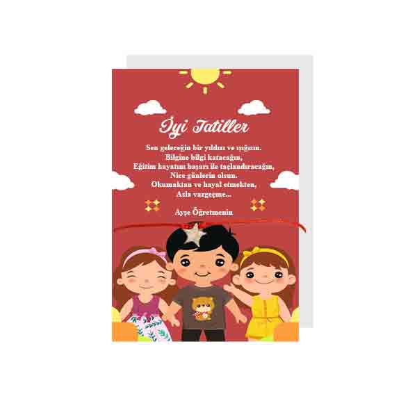 İyi Tatiller Yıldız Şans Bilekliği, şık bileklik, tatil hediyesi  