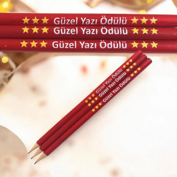 güzel-yazı-ödülü-yazılı-kırmızı-kurşun-kalemler-motivasyon-ürünü