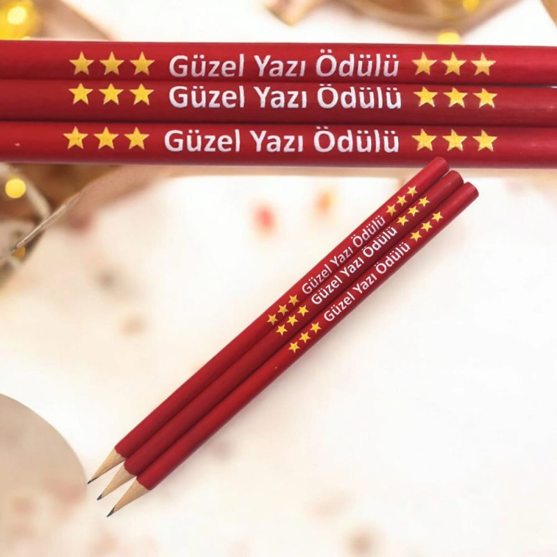 güzel-yazı-ödülü-yazılı-kırmızı-kurşun-kalemler-motivasyon-ürünü