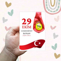 29 Ekim Cumhuriyet Bayramı  Balon Kartı | Bayram Coşkusuna Tatlı ve Renkli Dokunuş