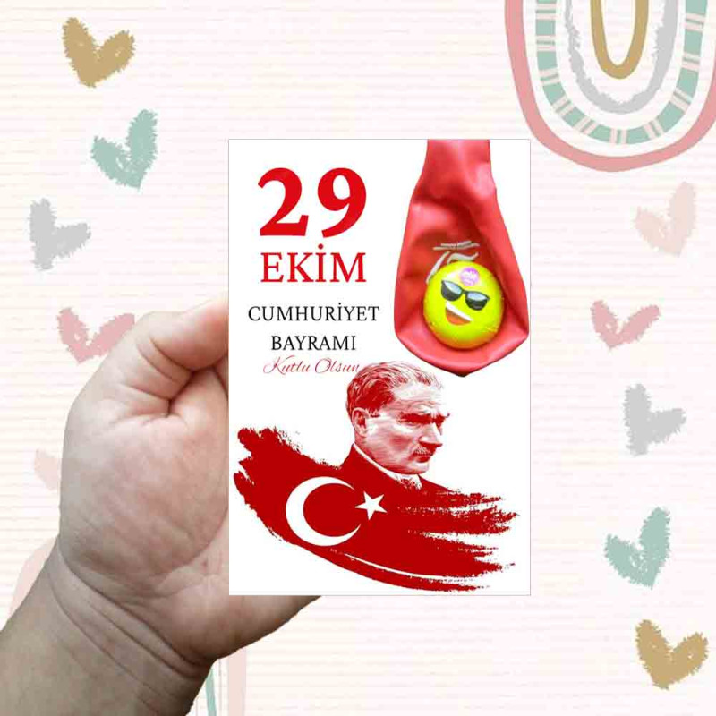 29 Ekim Cumhuriyet Bayramı Çikolatalı Balon Kartı | Bayram Coşkusuna Tatlı ve Renkli Dokunuş 29-ekim-cumhuriyet-bayrami-cikolatali-balon-karti-bayrak-temali-hediye