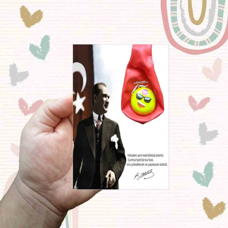 29 Ekim Cumhuriyet Bayramı Çikolatalı Balon Kartı | Bayram Coşkusuna Tatlı ve Renkli Dokunuş 29-ekim-cumhuriyet-bayrami-cikolatali-balon-karti-bayrak-temali-hediye