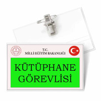 Kütüphane Görevlisi Yaka Kartı | Kitap Sevgisini Teşvik Eden Öğrenci Rozeti