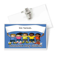Okul Yaka Kartı Hoşgeldin | Klipsli PVC Tasarımıyla