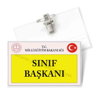 Sınıf Başkanı Yaka Kartı | Liderlik Sorumluluğunu Taşıyan Öğrenci Rozeti