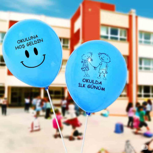 Okulda İlk Gün Balonu | Hoş Geldin Balonu | Mavi -Pembe Okulda İlk Gün Balonu | Hoş Geldin Balonu | Mavi -Pembe