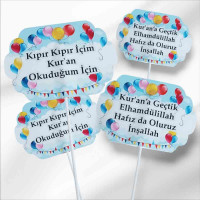 Kur'an'a Geçiş ve Hatim Töreni Konuşma Balonları - El Pankartı Seti 2 Adet