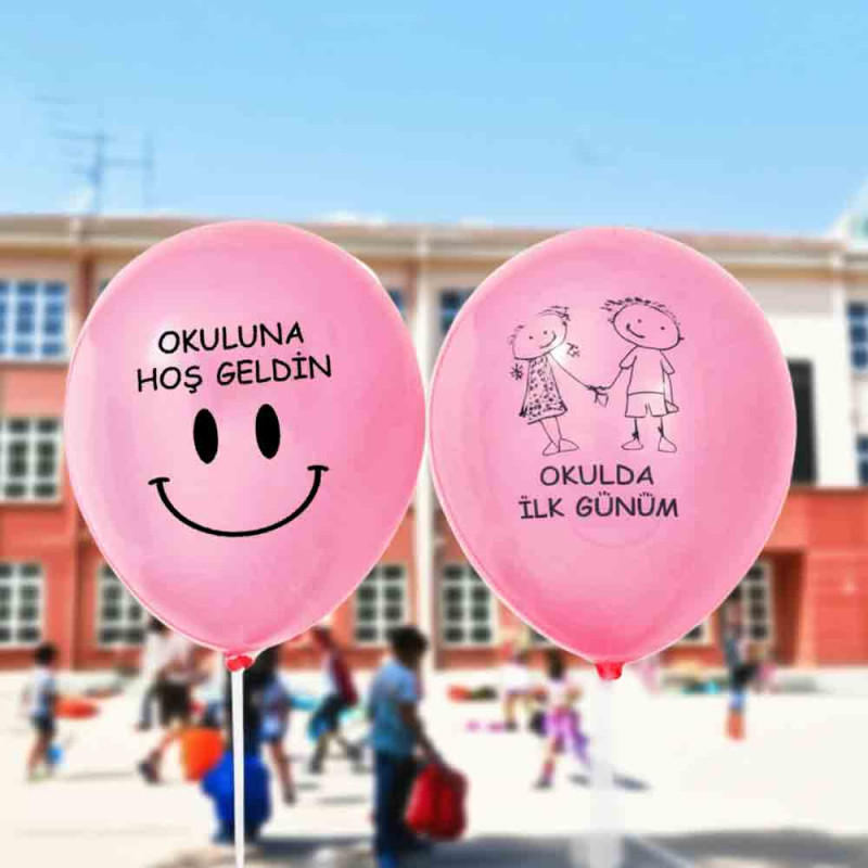 Okulda İlk Gün Balonu - Hoş Geldin - Mavi Renk okulda-ilk-gun-balonu-hos-geldin-mavi-renk