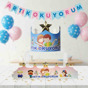 Artık Okuyorum Tacı | Okuma Bayramı İçin Renkli ve Motive Edici Aksesuar Artık Okuyorum Tacı | Okuma Bayramı İçin Renkli ve Motive Edici Aksesuar