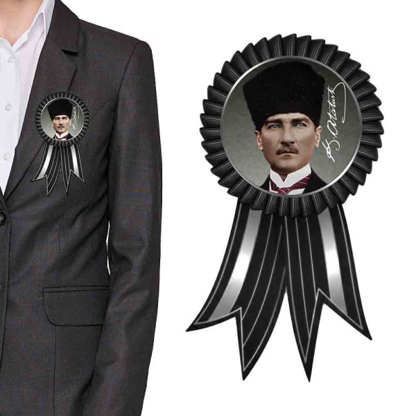 kalpakli-imzali-ataturk-karton-anma-kokarti-ekonomik-siyah-kurdeleli-8x15-cm-210-gr