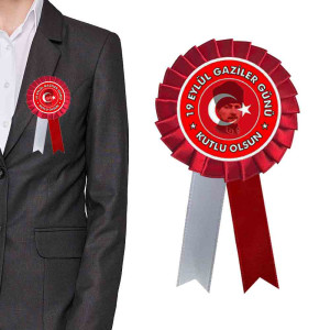 19 Eylül Gaziler Günü Kokartı | Atatürk Resimli Saten Yaka Kokartı 19 Eylül Gaziler Günü Kokartı | Atatürk Resimli Saten Yaka Kokartı