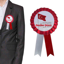 Gaziler Günü Kokartı | Türk Bayraklı Anma Töreni Yaka Rozeti