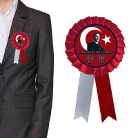 Türk Polisi 180 Yaşında Temalı Göğüs Kokartı - Atatürk ve Polis Amblemli Polis Günü Rozeti