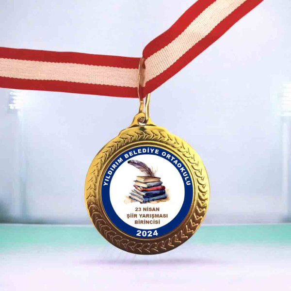 Yıldırım Belediyesi Ortaokulu 23 Nisan Şiir Yarışması Birincisi rozeti 2024