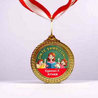 Dikte Şampiyonu Başarı Madalyası (İsme Özel, Altın Renk)
