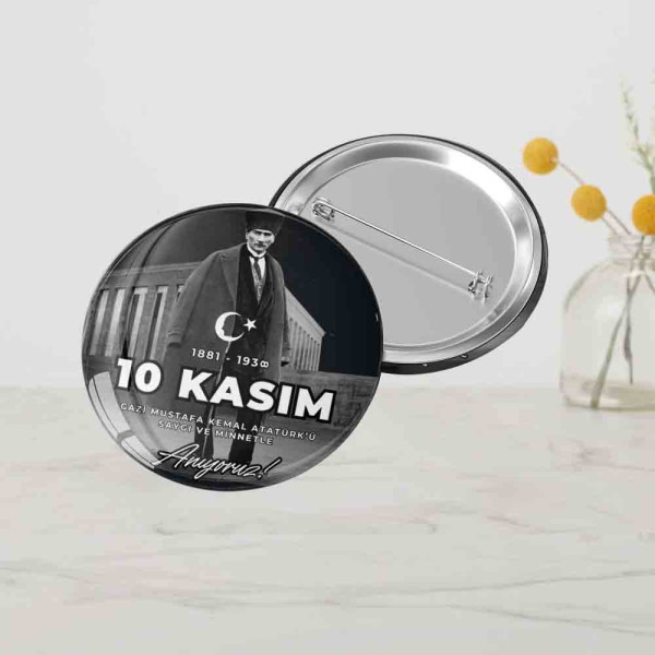 10 kasım atatürk rozeti okula özel metal anma rozeti