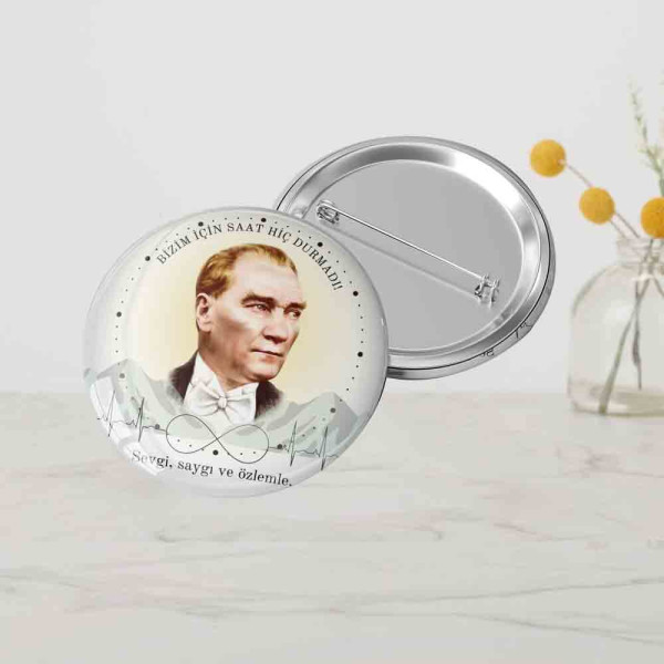 ataturk saygi rozetim ozel tasarim metal rozet