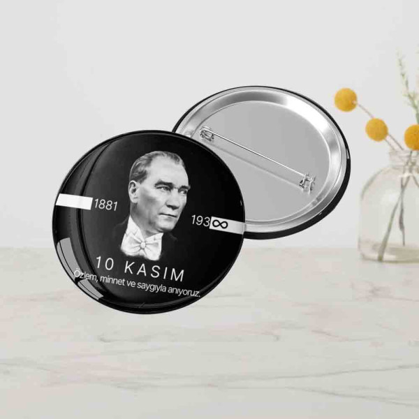ataturk saygi rozetim ozel tasarim metal rozet