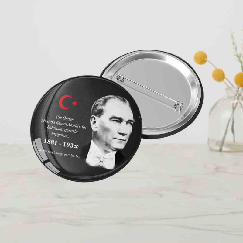 ataturk saygi rozetim ozel tasarim metal rozet
