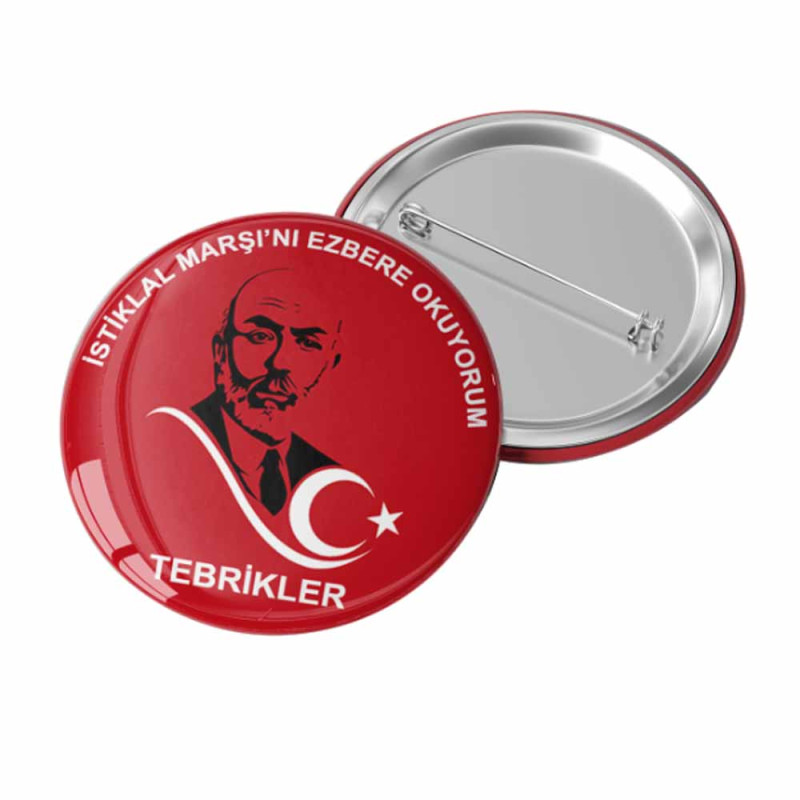 12 Mart İstiklâl Marşı’nın Kabulü Rozeti - Okul Etkinliği Rozeti istiklal-marsi-kabulu-12-mart-rozet-modeli