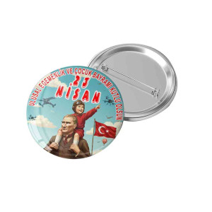 23 Nisan Çocuk Bayramı Kutlu Olsun Rozeti | Ulusal Egemenlik Rozeti
