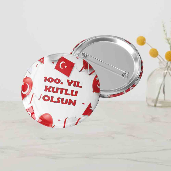 29 ekim cumhuriyet bayrami turk bayrakli metal rozet