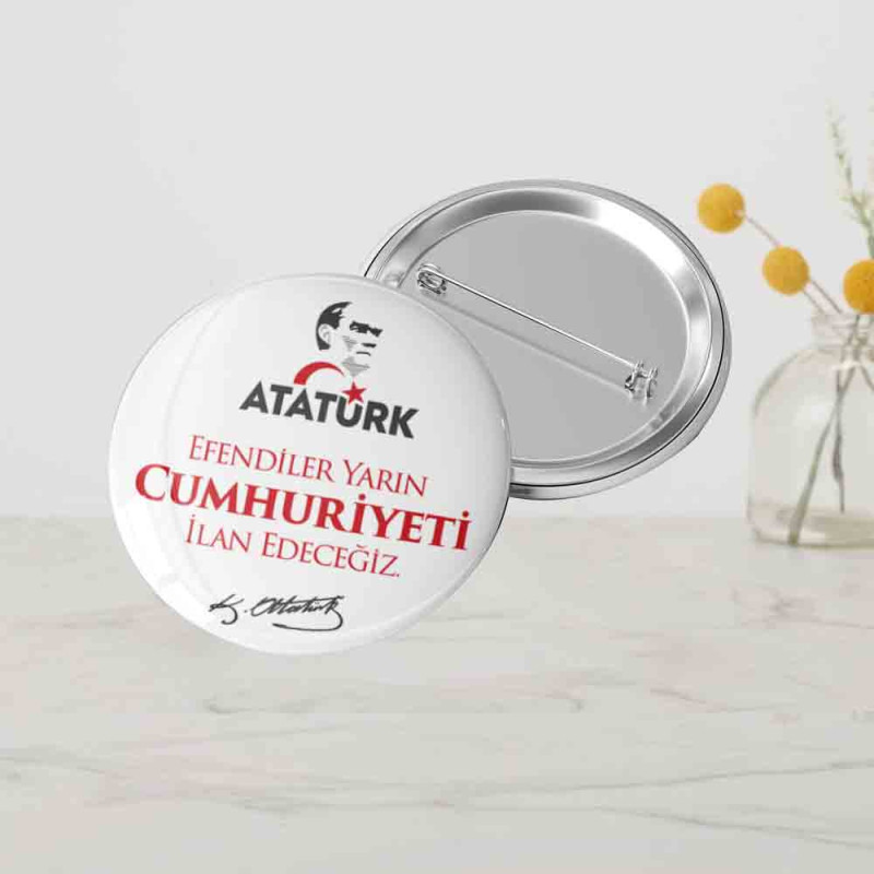 29 Ekim Cumhuriyet Bayramı Metal Rozet 29 ekim cumhuriyet bayrami metal rozet