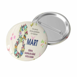 8 Mart Kadınlar Günü Rozeti | Mor Temalı Etkinlik Rozeti
