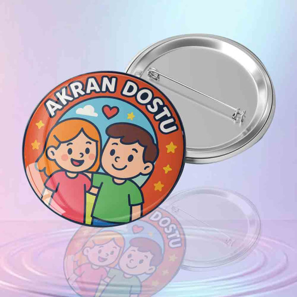 sevimli-cocuk-figurlu-akran-dostu-yazili-okul-projesi-ve-akran-zorbaligina-karsi-farkindalik-rozeti