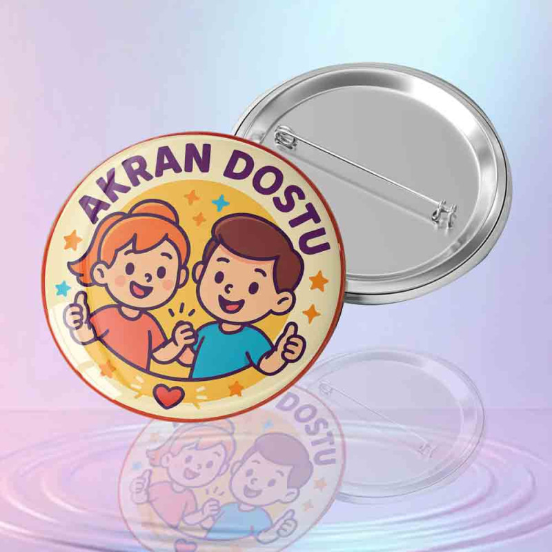 Akran Dostu Okul Projesi Farkındalık Rozeti sevimli-cocuk-figurlu-akran-dostu-yazili-okul-projesi-ve-akran-zorbaligina-karsi-farkindalik-rozeti