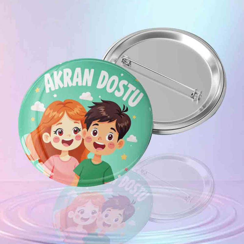 sevimli-cocuk-figurlu-akran-dostu-yazili-okul-projesi-ve-akran-zorbaligina-karsi-farkindalik-rozeti